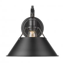  3306-1W BLK-BLK - Orwell BLK 1 Light Wall Sconce in Matte Black with Matte Black shade